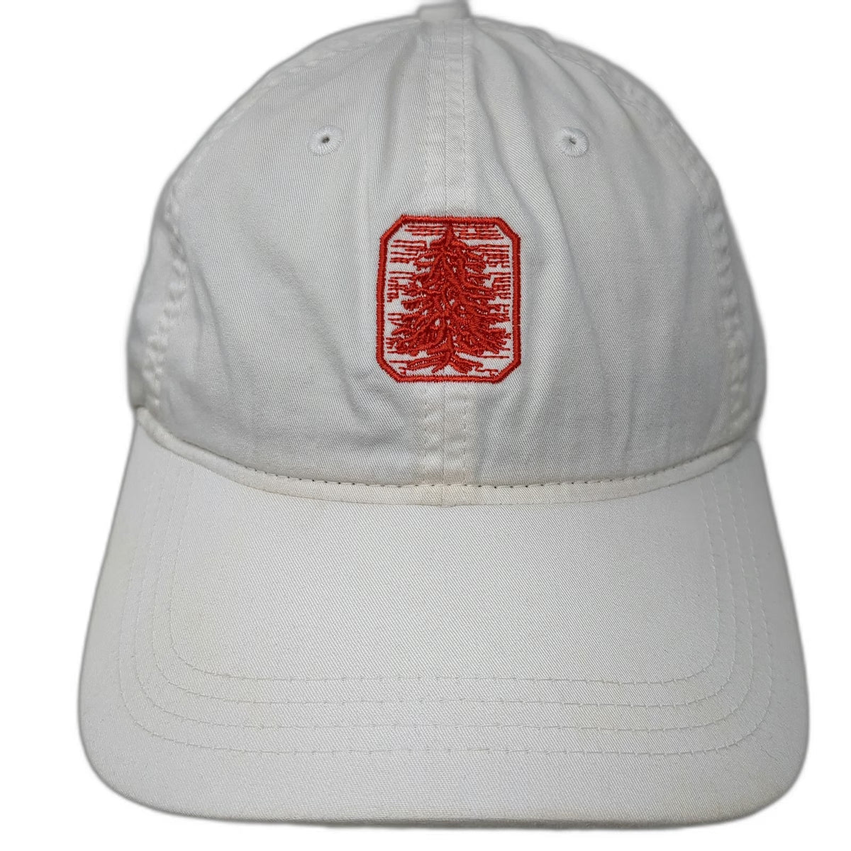 The Game Baseball Cap White OSFM Pine Tree P.L.P. Embroidered Logo Hat Cotton