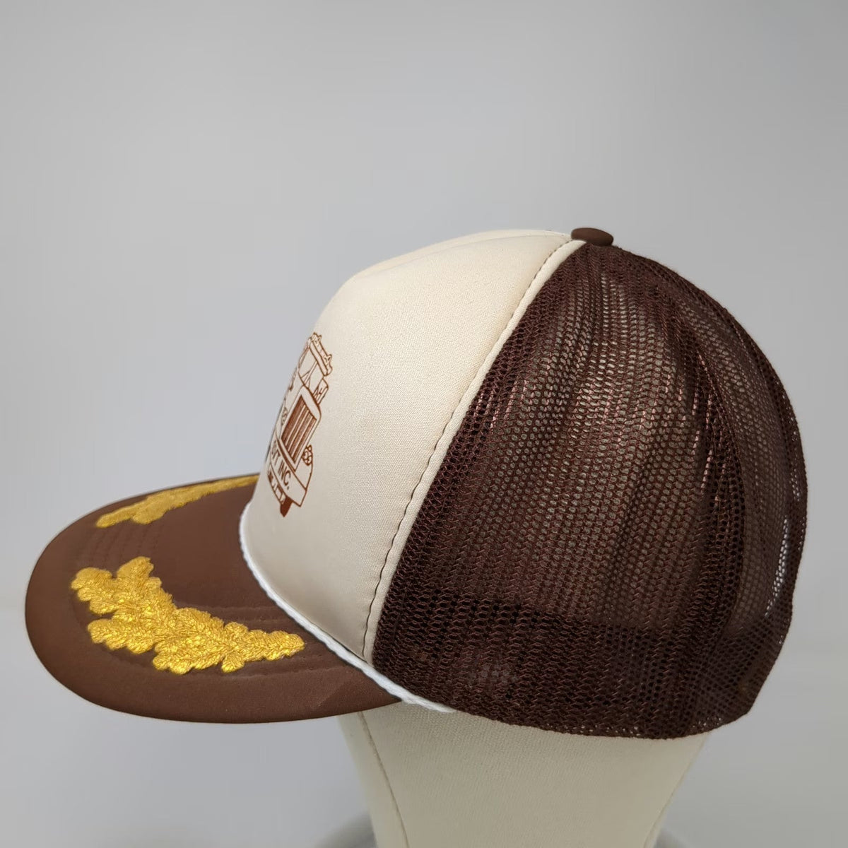 Crown Cap Trucker Hat Brown OSFM SVT Inc Semi Tanker Truck Scrambled Eggs Rope