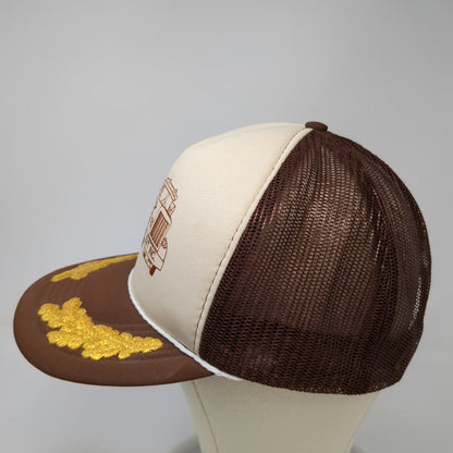 Crown Cap Trucker Hat Brown OSFM SVT Inc Semi Tanker Truck Scrambled Eggs Rope