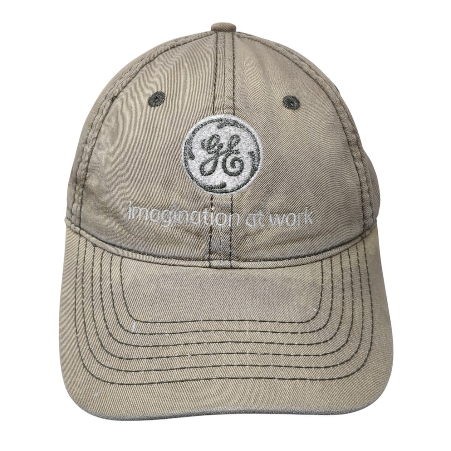GE Imagination at Work Baseball Cap Brown One Size Adjustable Embroidered Cotton