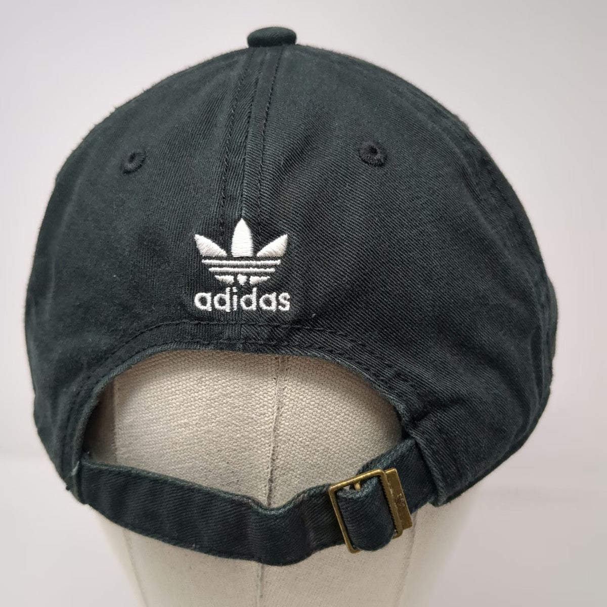 Adidas Baseball Cap Black OSFM Trefoil Logo Slideback Cotton Twill 6 Panel Hat