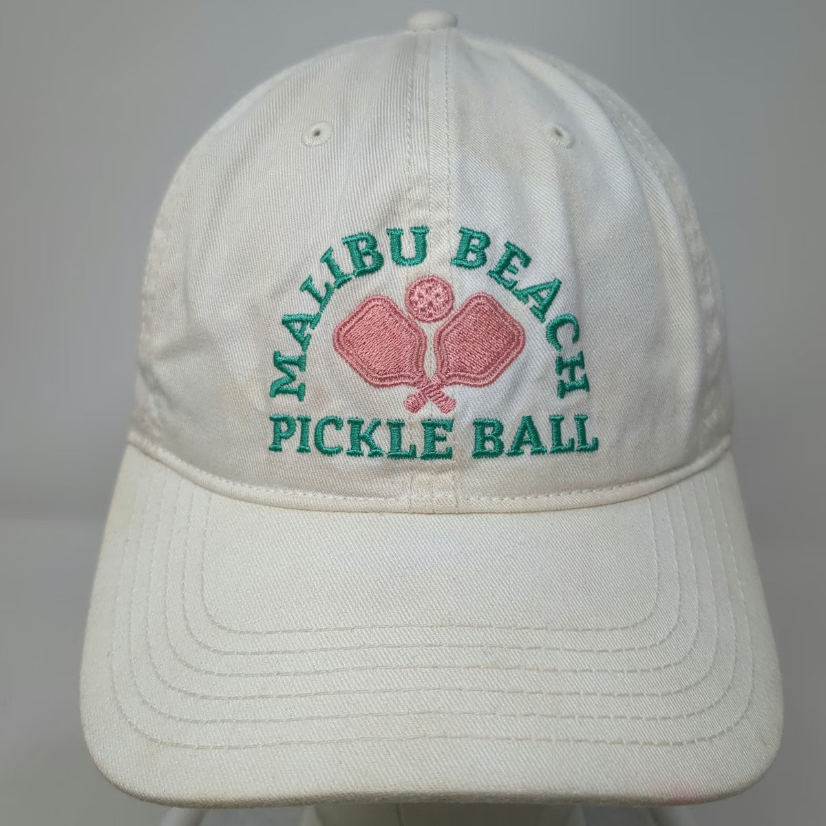 Mighty Fine Baseball Cap White One Size Malibu Beach Pickleball Strapback Hat