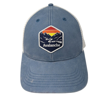 Avalanche Patch Snapback Trucker Hat Blue One Size Mesh Back Adjustable