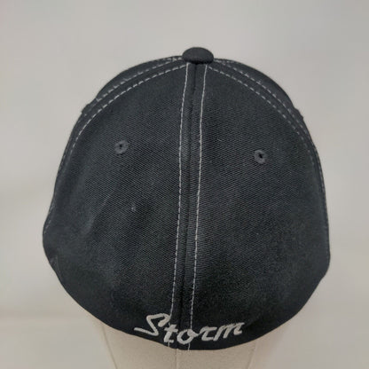 Storm Pacific Headwear Fitted Hat M-XL Gray Black Embroidered Lightning Logo