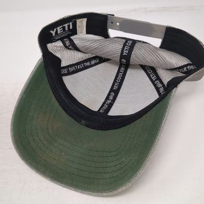 YETI Trucker Hat Gray One Size Mesh Snapback Fish Patch J Marquardt Cap