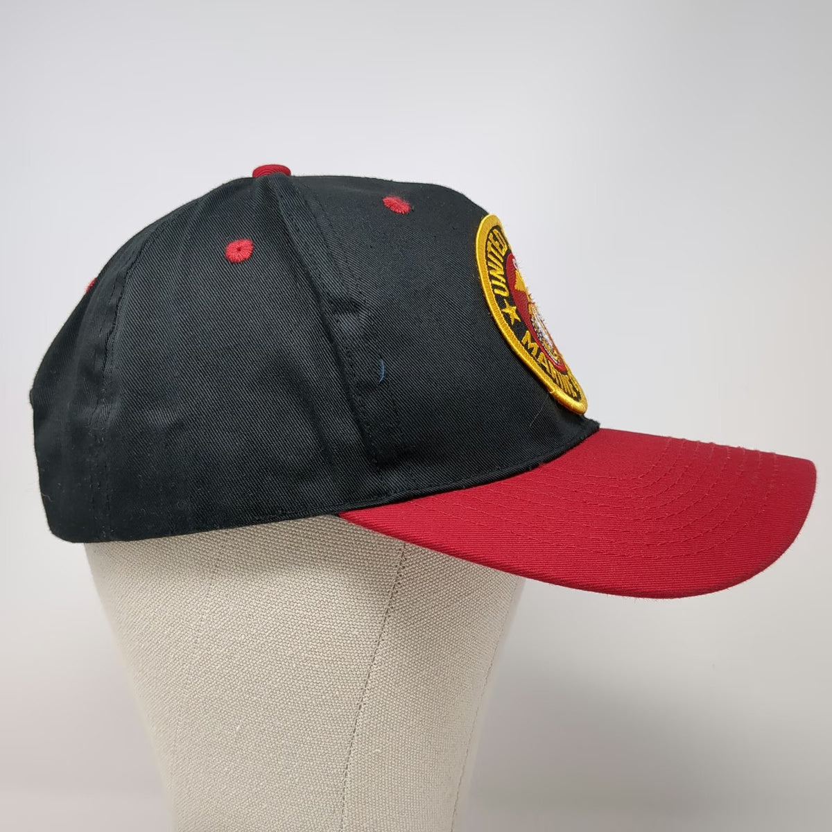 Snapback Hat Black Red One Size United States Marine Corps USMC Military Patch