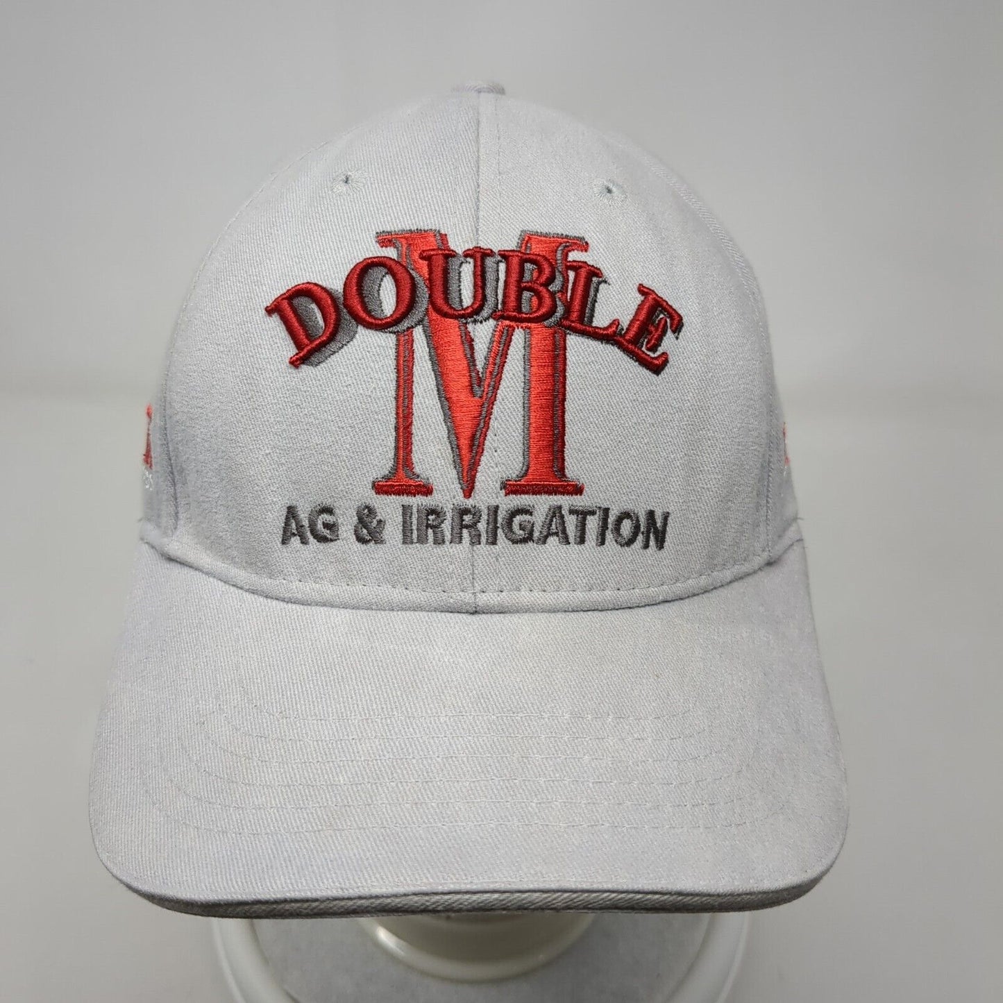 Double M AG & Irrigation Strapback Hat Gray OSFA Embroidered 6 Panel