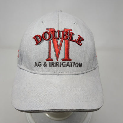 Double M AG & Irrigation Strapback Hat Gray OSFA Embroidered 6 Panel