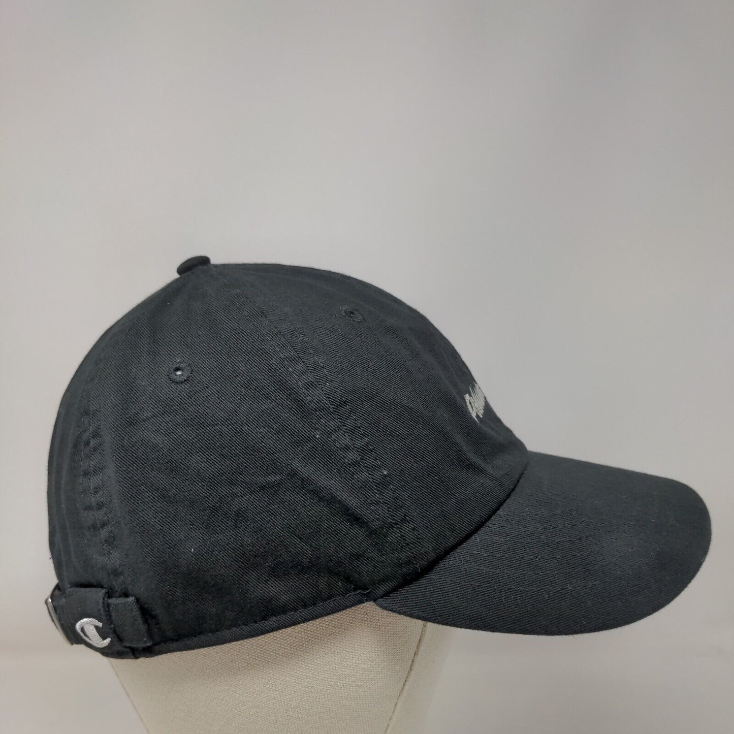 Podium Slideback Hat Black OSFA Adjustable Embroidered 6 Panel Champion