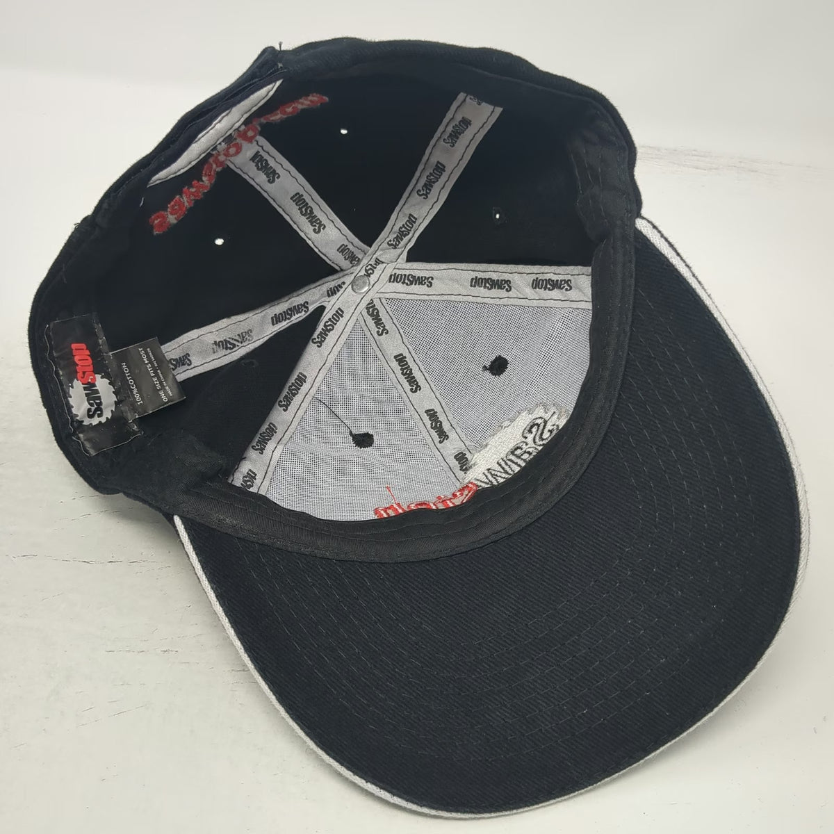 SawStop Baseball Cap Black One Size Strapback Embroidered Sandwich Bill Tool Hat