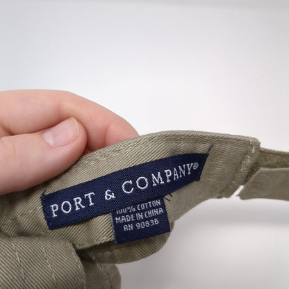 Port & Company Strapback Sun Visor Hat Tan OSFA Embroidered Volunteer