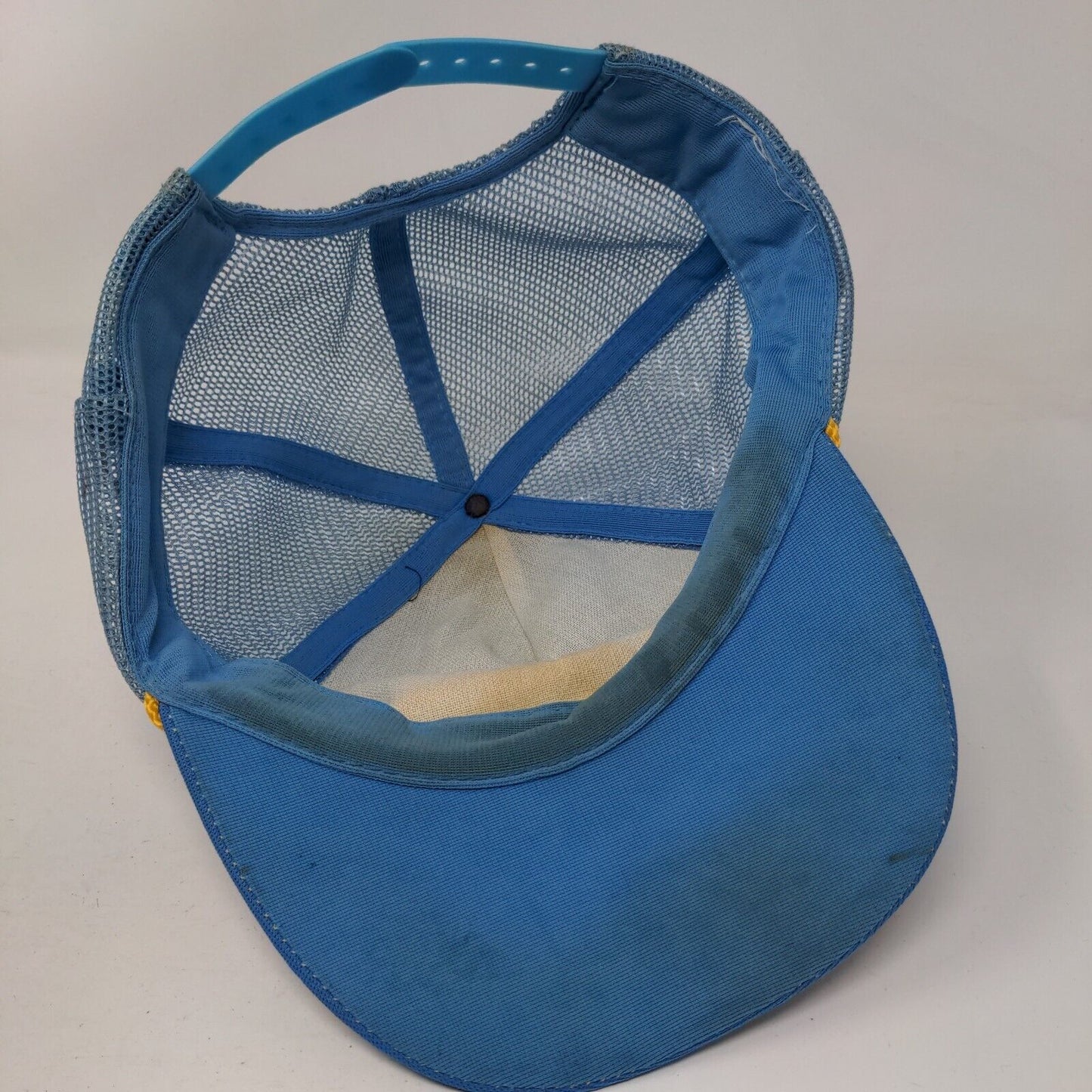 Kauai Snapback Mesh Back Rope Trucker Hat Blue One Size Scrambled Eggs