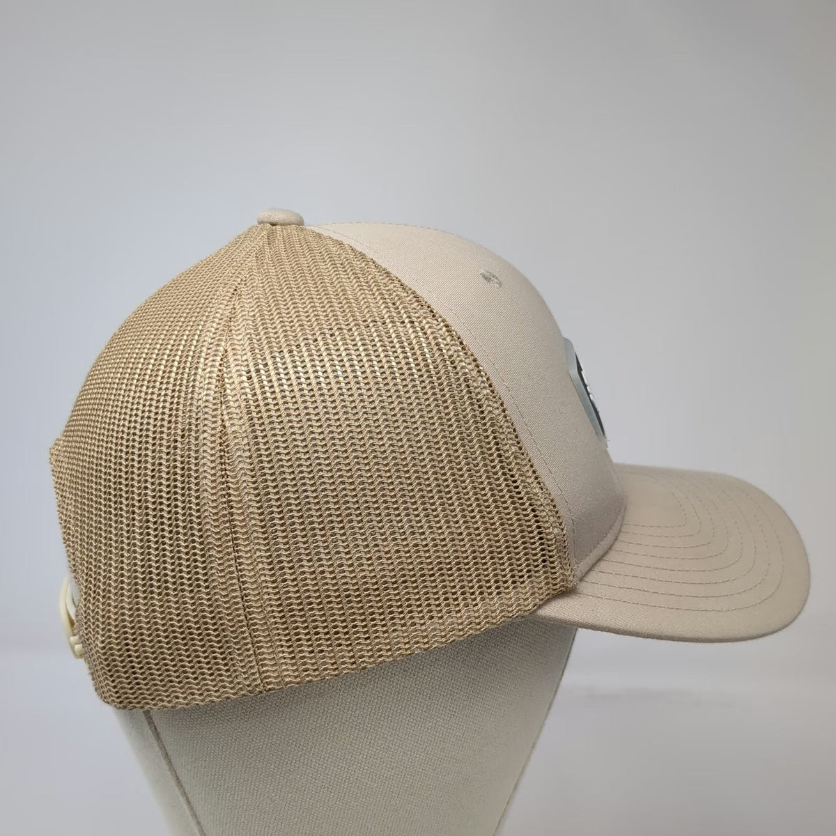 Columbia Trucker Hat Beige One Size Mesh Snapback Patch Logo Polyester Trail