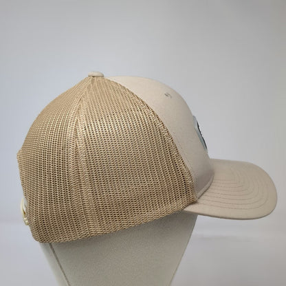 Columbia Trucker Hat Beige One Size Mesh Snapback Patch Logo Polyester Trail