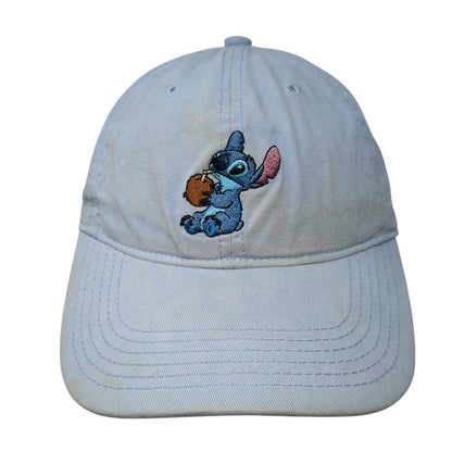 Stitch Strapback Hat Blue One Size Adjustable Embroidered 6 Panel Disney