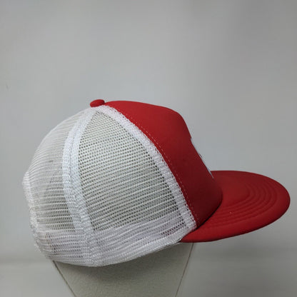 808 Boards Snapback Hat Red One Size Adjustable Mesh Back District Polyester