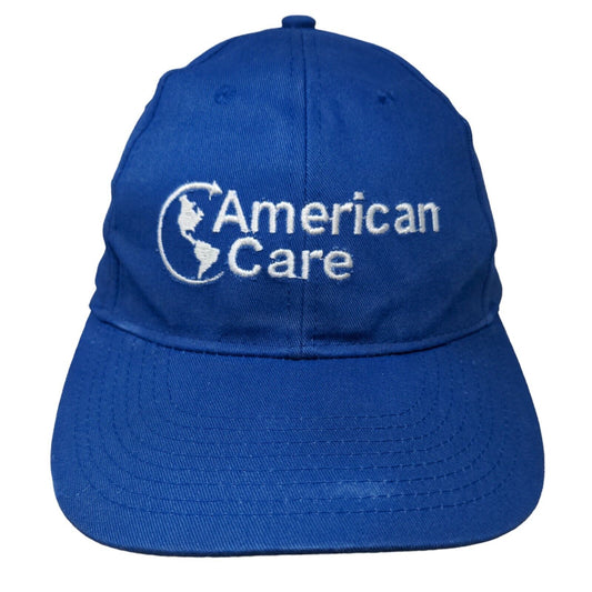 American Care Strapback Hat Blue OSFA Embroidered Adjustable 6 Panel