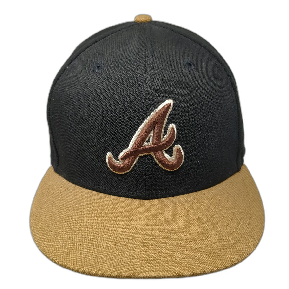 Atlanta Braves MLB New Era Snapback Hat Black One Size Brown Gold Green 9FIFTY