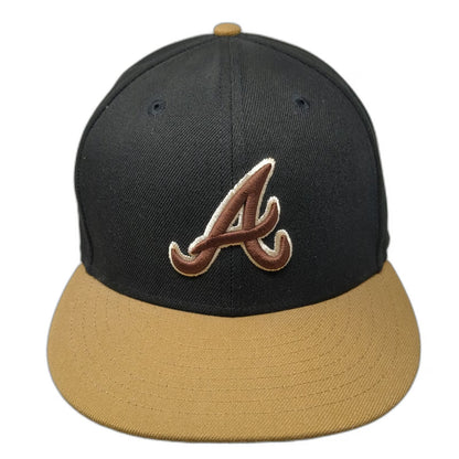 Atlanta Braves MLB New Era Snapback Hat Black One Size Brown Gold Green 9FIFTY