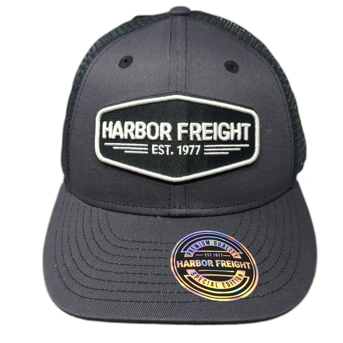 Harbor Freight Trucker Hat Gray One Size Special Edition Patch Snapback Mesh HFT