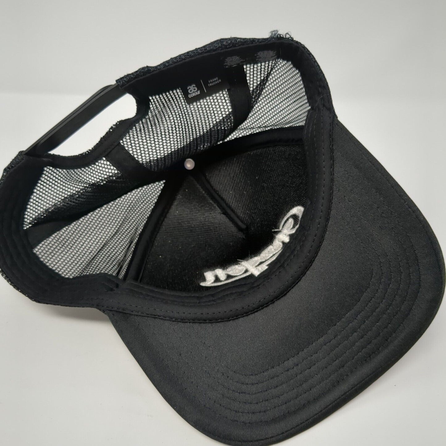 Oregon Snapback Frame Trucker Hat Black One Size Mesh Back AS Colour