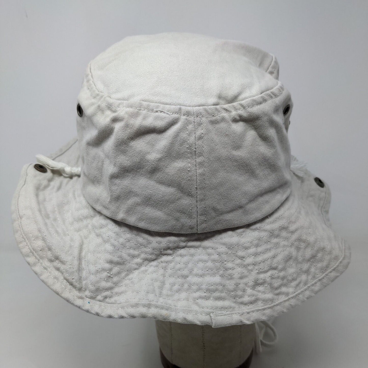 USA Football Men's Bucket Hat Gray Chin Strap 100% Cotton Embroidered Logo