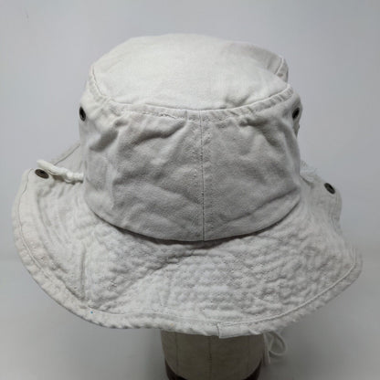 USA Football Men's Bucket Hat Gray Chin Strap 100% Cotton Embroidered Logo
