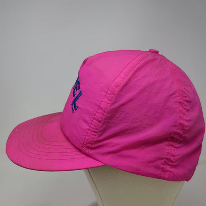 Camel Cigarettes 5 Panel Pink Blue Nylon Snapback Hat Embroidered Logo Vintage