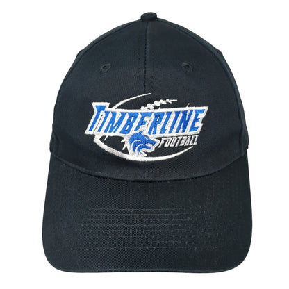 Timberline Football Strapback Hat Black One Size Adjustable Embroidered