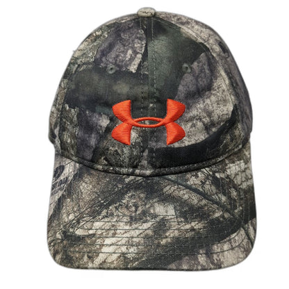 Under Armour Snapback Hat Green Camo One Size Mossy Oak Orange Embroidered