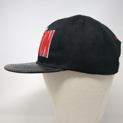 New League Boston Snapback Black One Size Faux Snakeskin Brim Underbrim Hat
