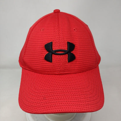 Under Armour Fitted Hat Red Size L/XL Embroidered Logo Breathable 6 Panel