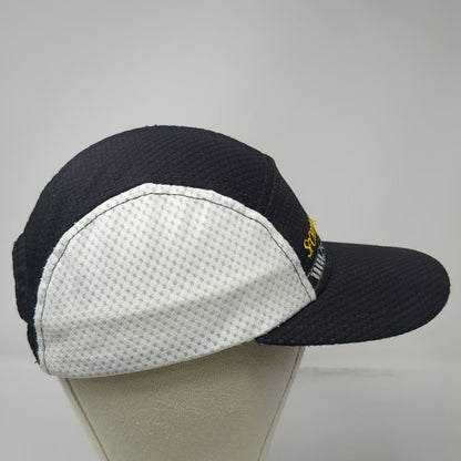 SportHill 5 Panel Black White One Size Running Mesh Side Panels Adjustable Hat
