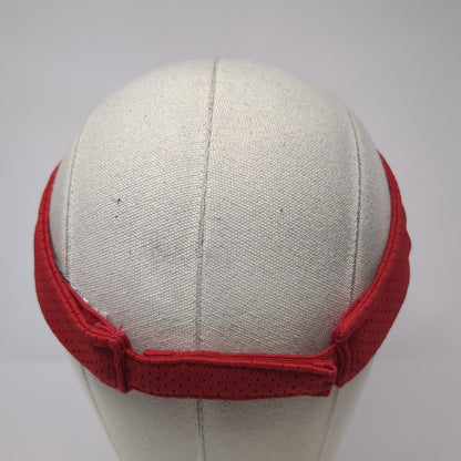 Augusta Sportswear Strapback Visor Hat Red One Size Solid Blank Outdoor