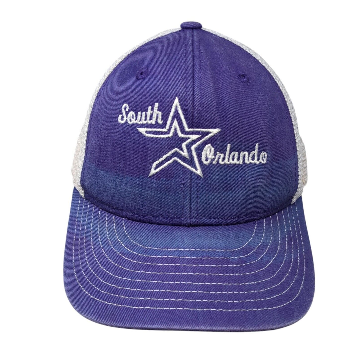 South Orlando Snapback Trucker Hat Purple One Size Mesh Back Champro