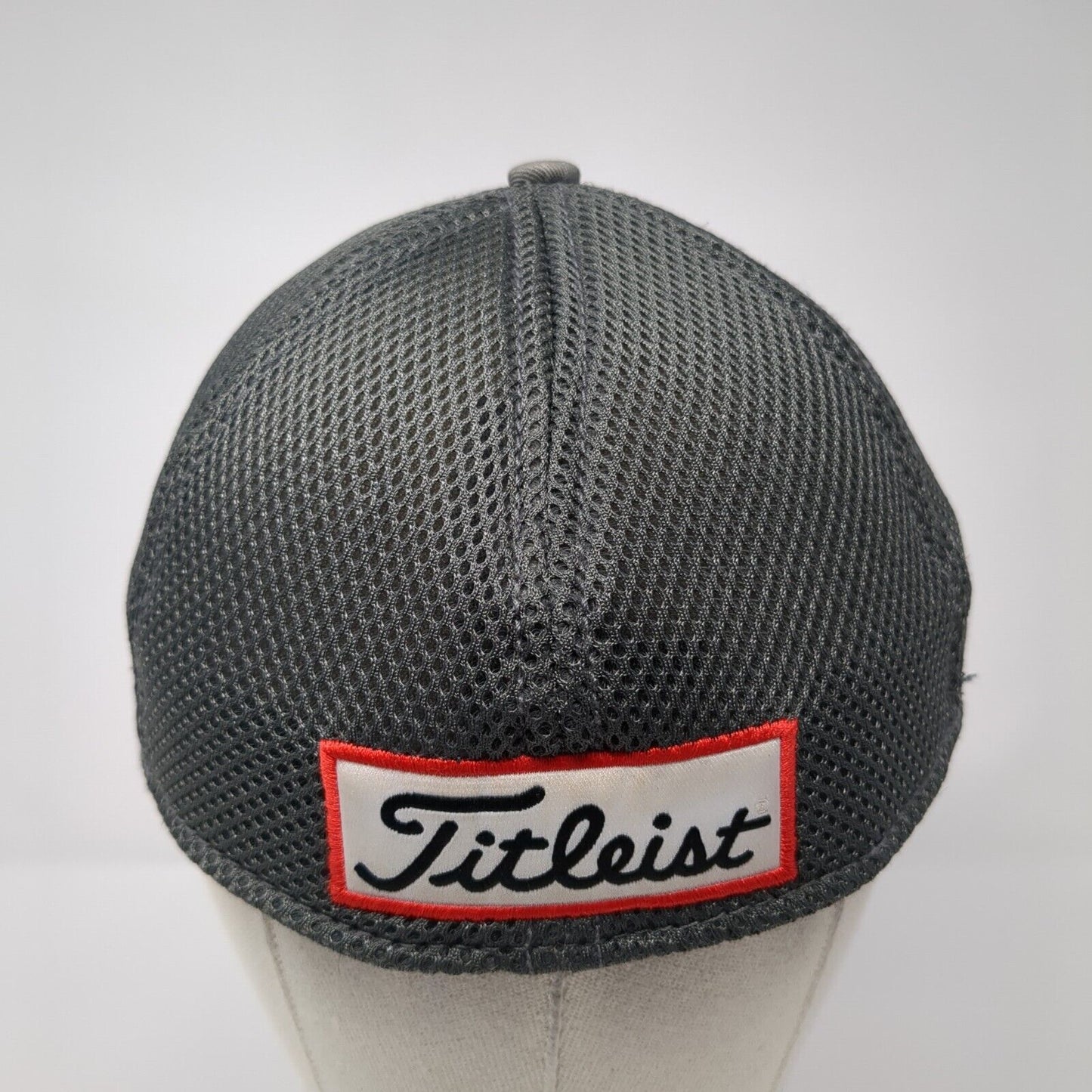 Titleist FJ Pro V1 Fitted Mesh Back Golf Hat Gray S-M New Era 6 Panel