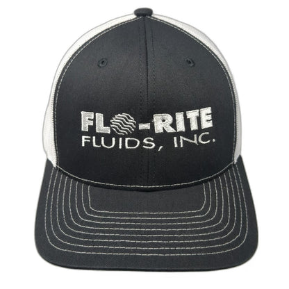 Richardson Trucker Hat Black White One Size Mesh Back Snapback Flo-Rite Fluids