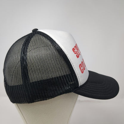 OTTO Trucker Hat Black One Size Spike Coggins Logo Mesh Snapback Foam Front