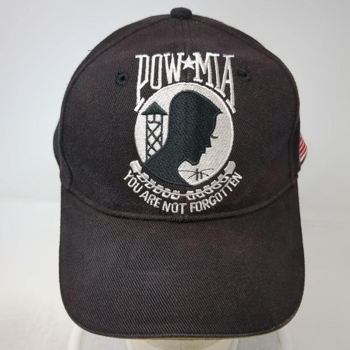 NRG Baseball Cap Black One Size POW MIA USA Flag You Are Not Forgotten Hat