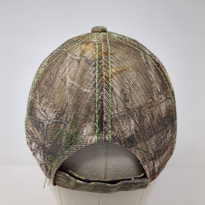 Realtree Strapback Trucker Hat Camouflage OS Adjustable Mesh Back Distressed