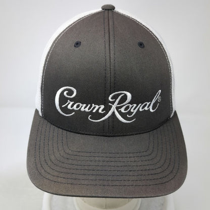 Yupoong Trucker Hat Gray White One Size Crown Royal Embroidered Mesh Snapback