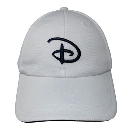 Disney Logo Strapback Hat White Adult Embroidered Adjustable 6 Panel
