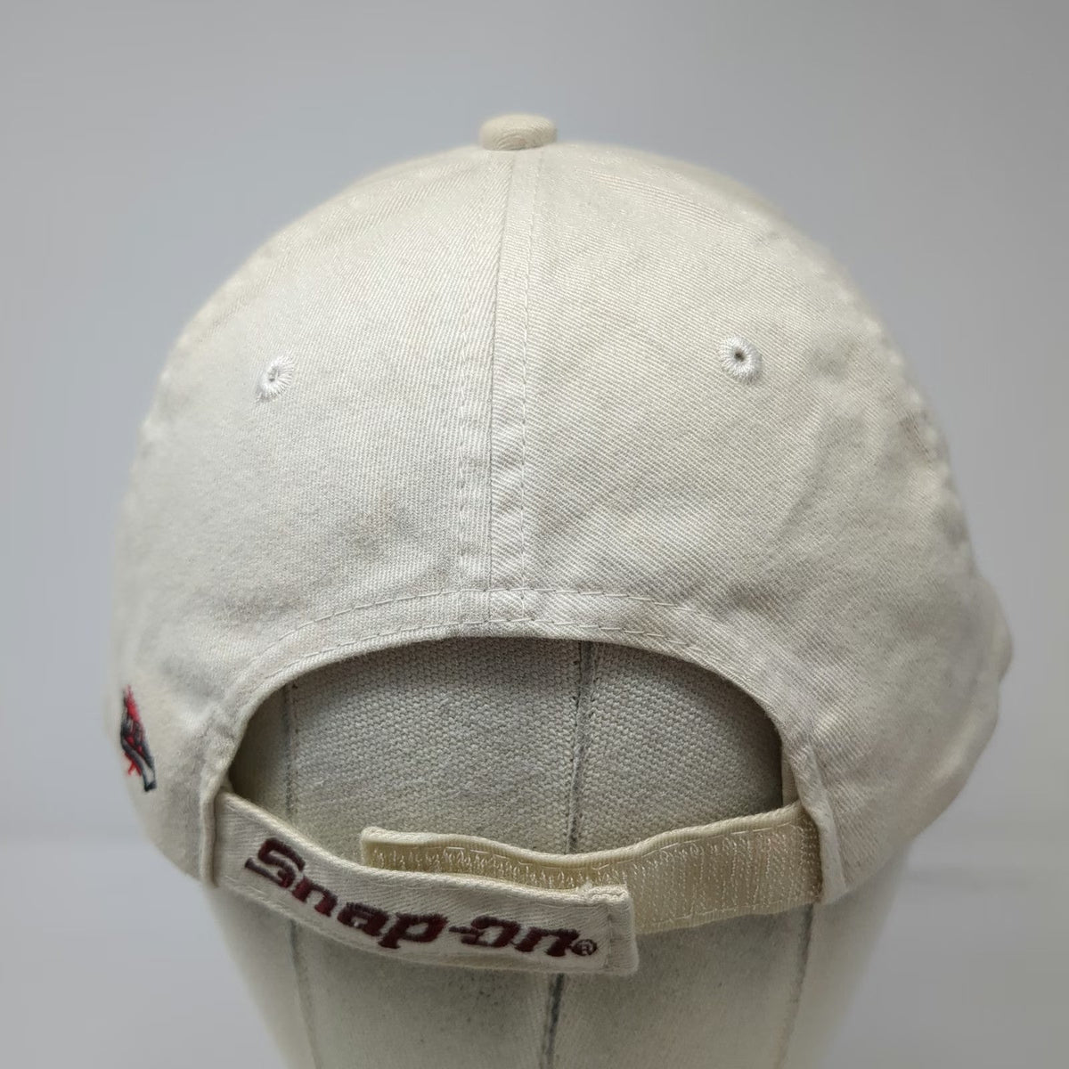 Choko Snap-on Racing Baseball Cap Beige One Size Checkered Flag Embroidered Hat