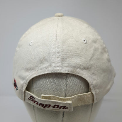 Choko Snap-on Racing Baseball Cap Beige One Size Checkered Flag Embroidered Hat