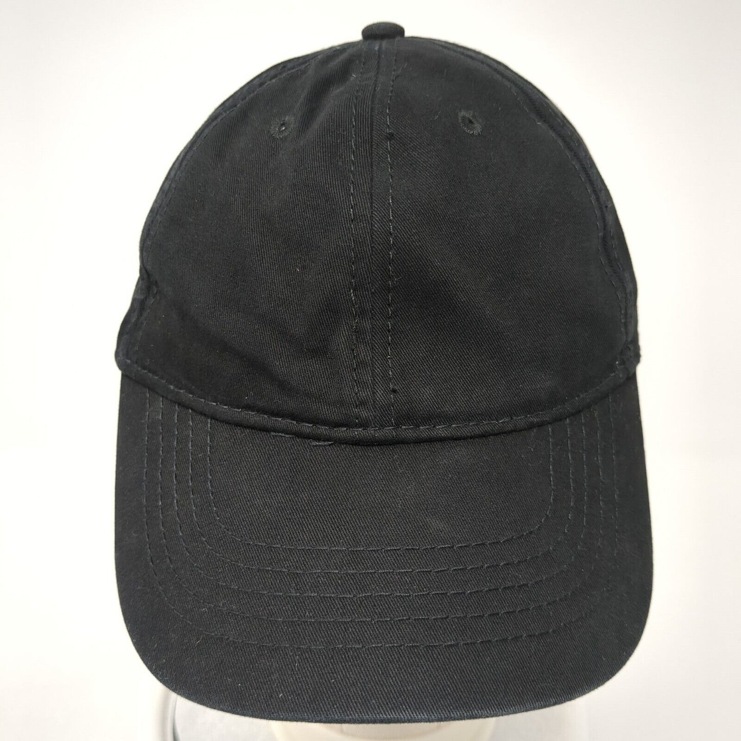 Unbranded Slideback Hat Black Soot 6 Panel Vent Holes Blank Outdoor