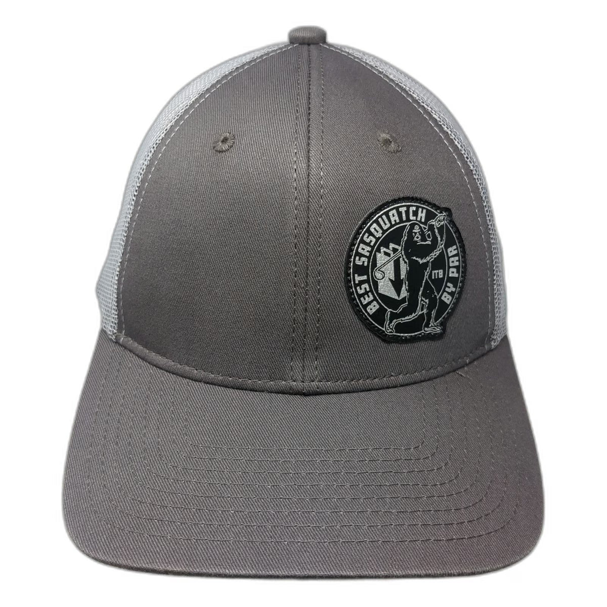 In the Bag Trucker Hat Gray One Size Sasquatch Golf Patch Mesh Back Snapback