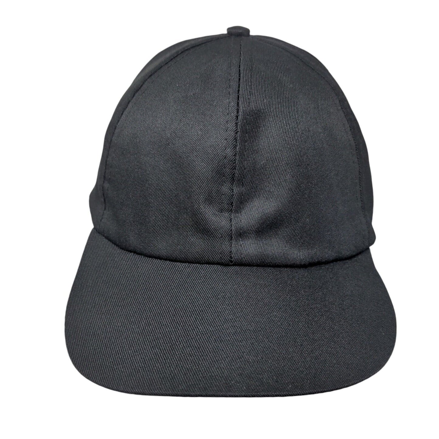Unbranded Strapback Hat Black One Size Adjustable Solid Blank 6 Panel