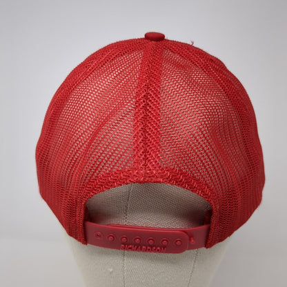 Sockeye Brewing Snapback Trucker Hat Red OS Adjustable Mesh Back Richardson