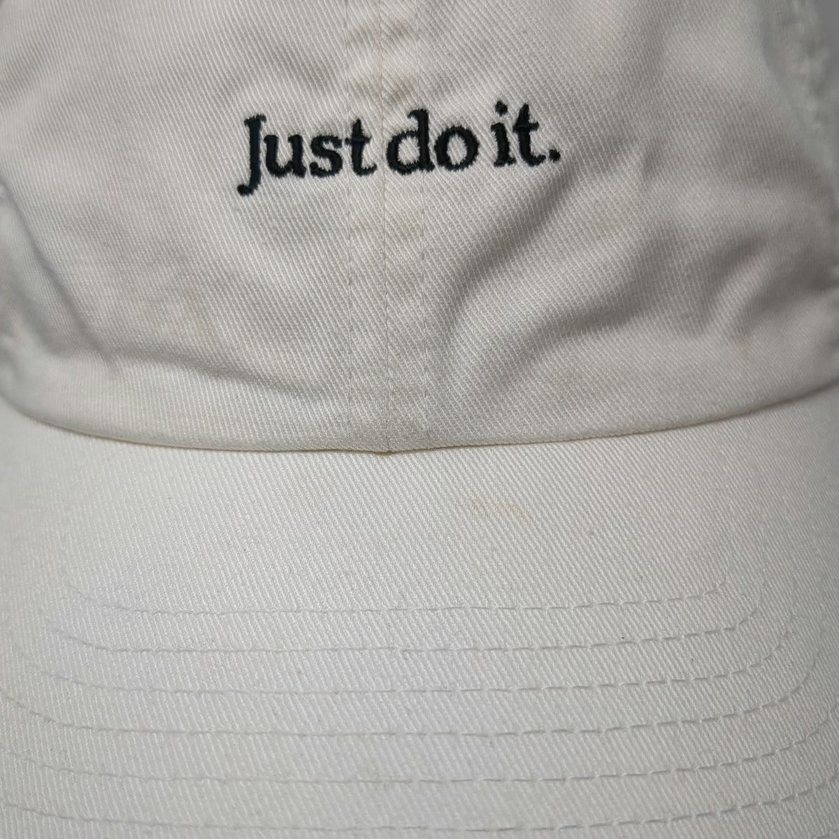 Nike Baseball Cap White One Size Just Do It Swoosh Logos Cotton Slideback Hat