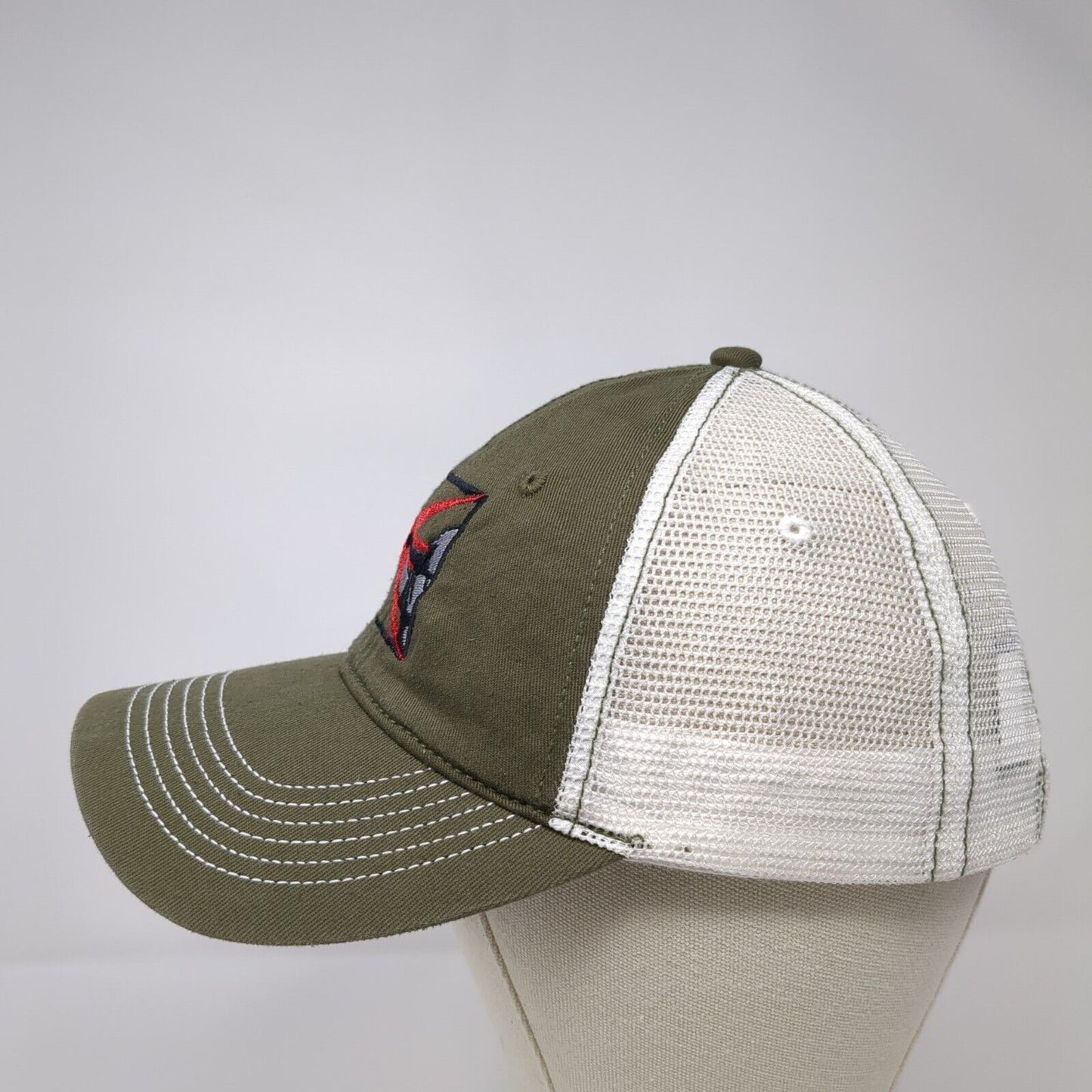 District Strapback Mesh Back Trucker Hat Green OSFA Embroidered